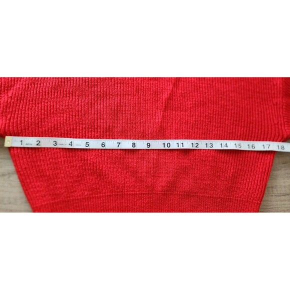 H&M Divided Red Cropped Sweater Women’s M – O-Ring Half Zip Ribbed Knit Y2K - Picture 5 of 6